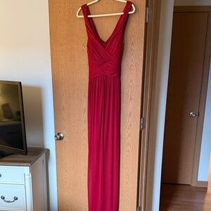 David's Bridal Red Maxi Dress